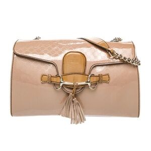EUC! Gucci Nude Patent Leather Shoulder Bag